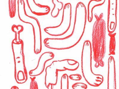 sausage art enrique lanz risograph