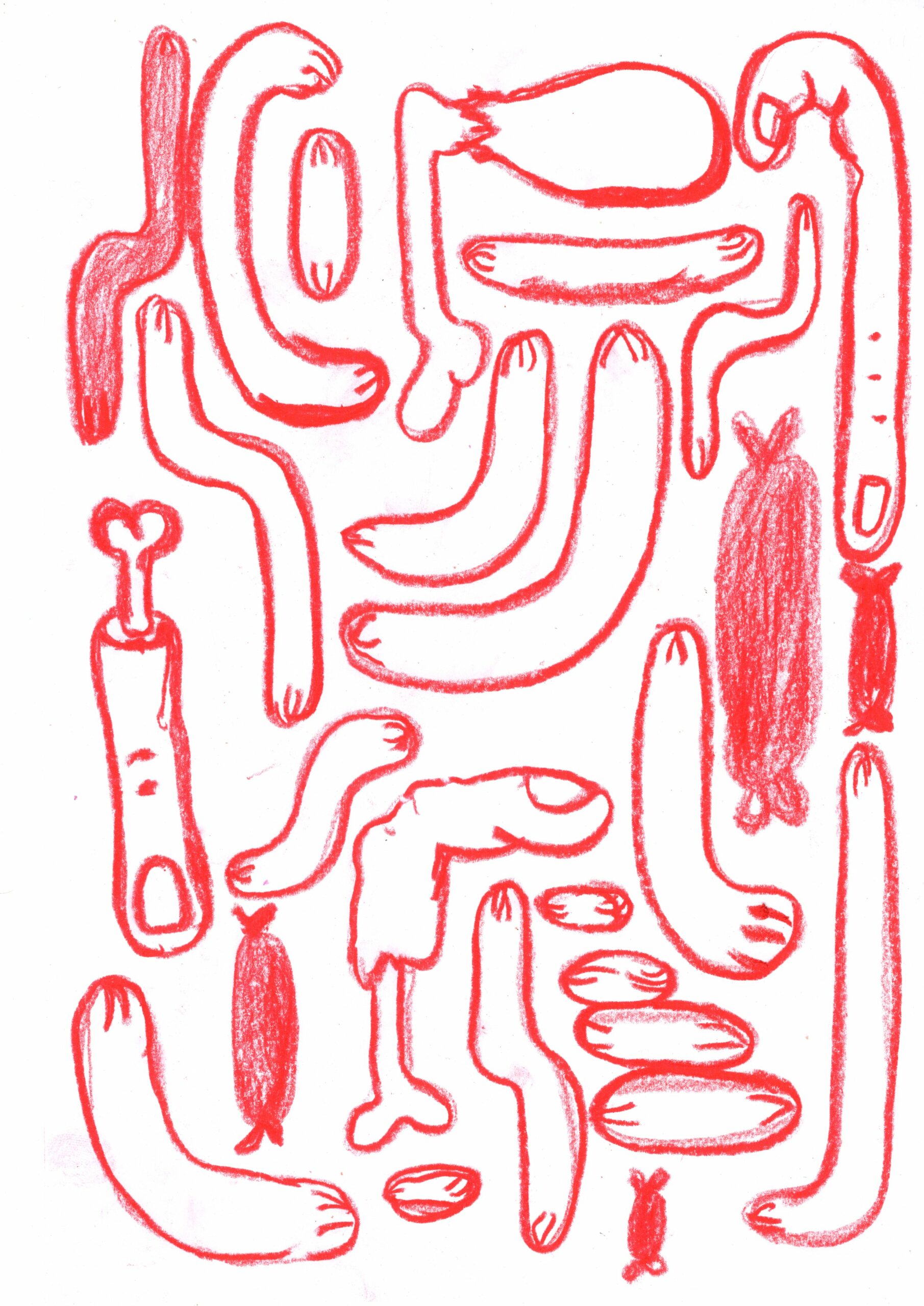 sausage art enrique lanz risograph